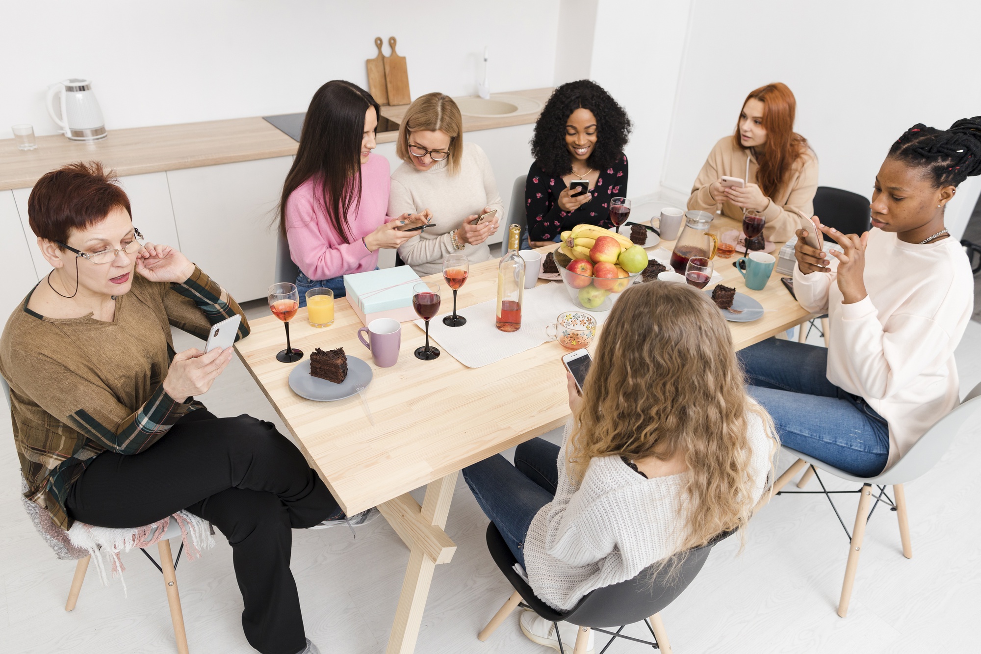 Students tasting food in studio